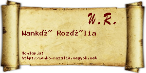Wankó Rozália névjegykártya
